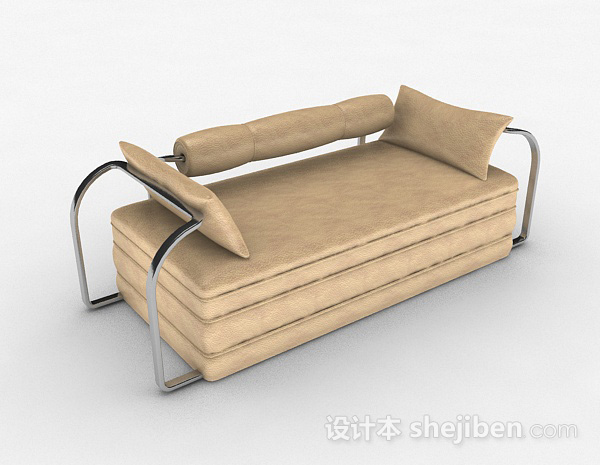 黄色双人沙发3d模型下载