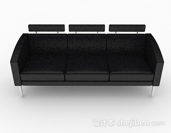 现代风格简约黑色多人沙发3d模型下载