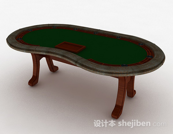 椭圆形赌桌3d模型下载