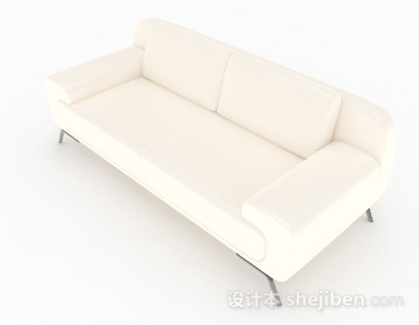 免费白色双人沙发3d模型下载