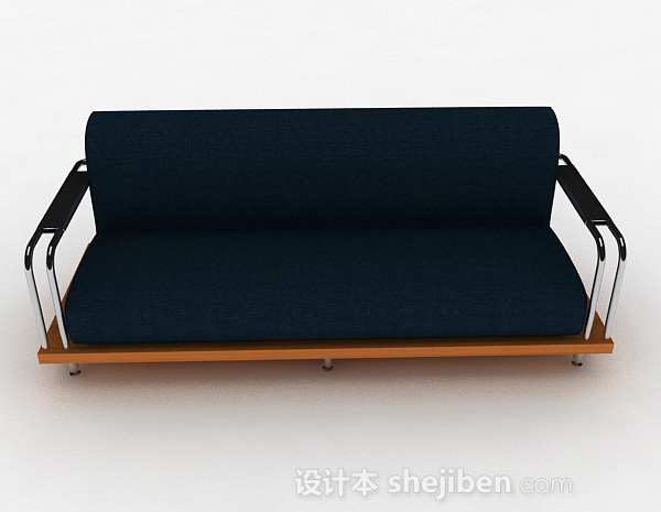 现代风格深蓝色简约双人沙发3d模型下载