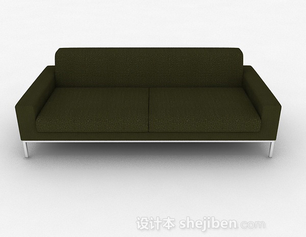 现代风格绿色简约双人沙发3d模型下载