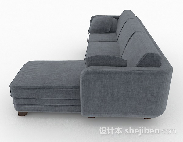 设计本北欧灰色简约多人沙发3d模型下载