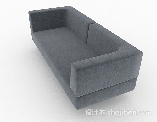免费北欧灰色简约双人沙发3d模型下载