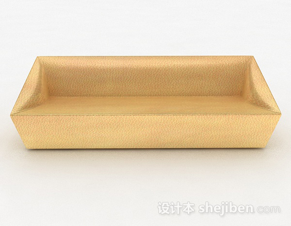 现代风格黄色简约多人沙发3d模型下载