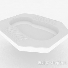 白色卫生间蹲厕3d模型下载
