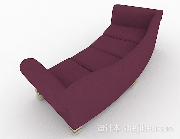 设计本家居紫色多人沙发3d模型下载