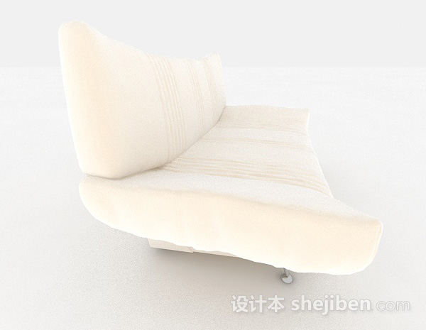 设计本白色双人沙发3d模型下载