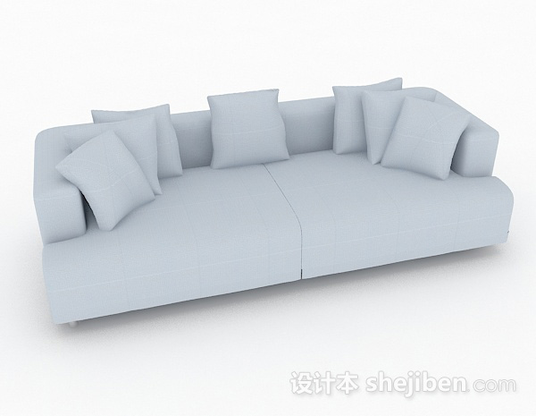 现代风格灰色简约双人沙发3d模型下载