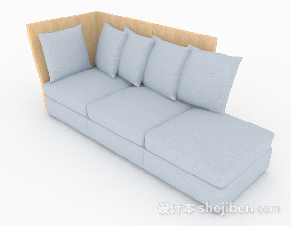 简约灰色多人沙发3d模型下载