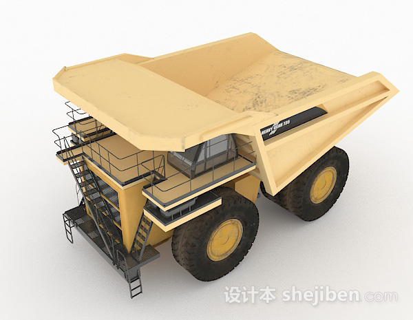 现代风格黄色金属运土机3d模型下载