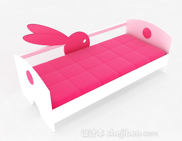 红白双色儿童床3d模型下载