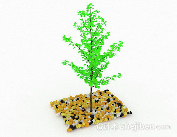 3D绿色小树苗模型