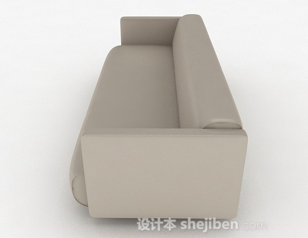 设计本棕色简约多人沙发3d模型下载