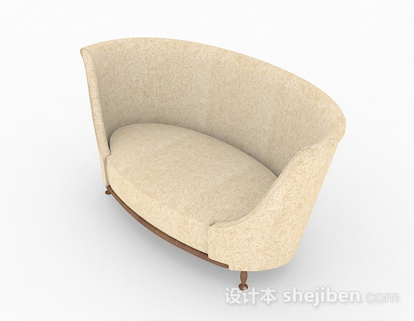 现代风格浅棕色多人沙发3d模型下载