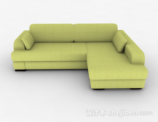 现代风格绿色简约多人沙发3d模型下载