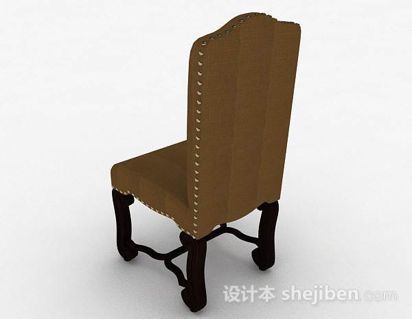 设计本欧式软垫木椅3d模型下载