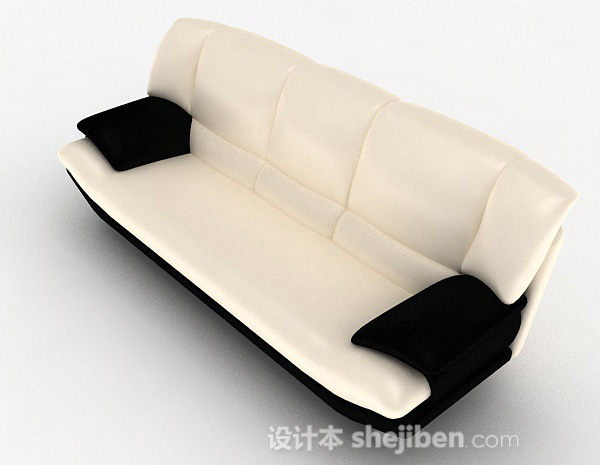 免费白色多人沙发3d模型下载