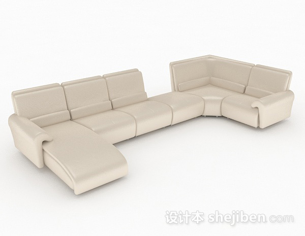 现代风格简约多人沙发3d模型下载
