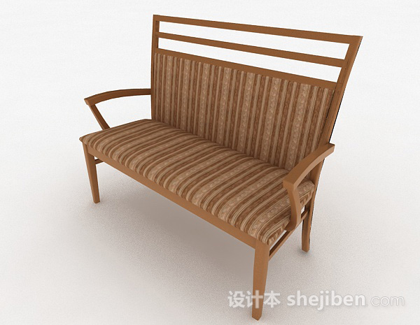 免费总是木质条纹多人椅3d模型下载
