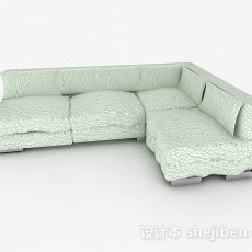 绿色清新多人沙发3d模型下载