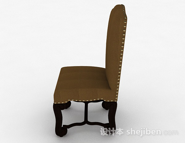 免费欧式软垫木椅3d模型下载