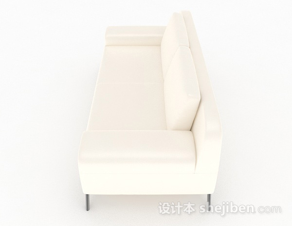 设计本白色双人沙发3d模型下载