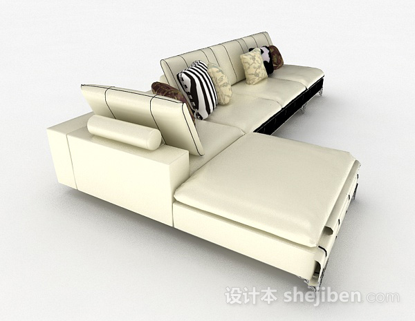 设计本欧式多人沙发3d模型下载
