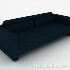 蓝色双人沙发3d模型下载