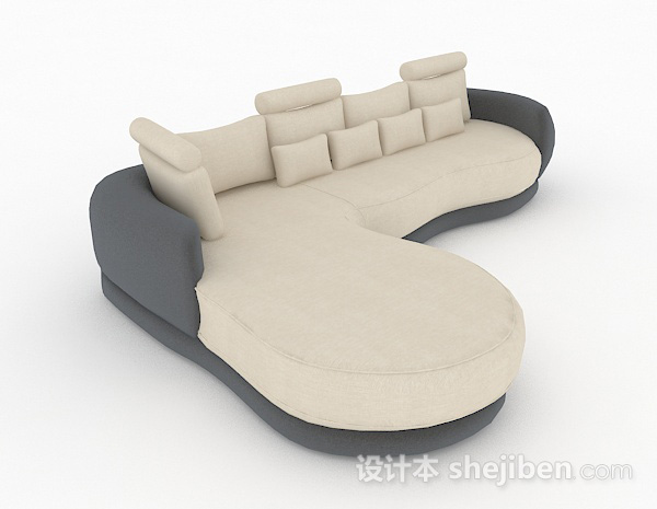 设计本家居多人沙发3d模型下载