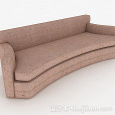 粉色简约家居多人沙发3d模型下载