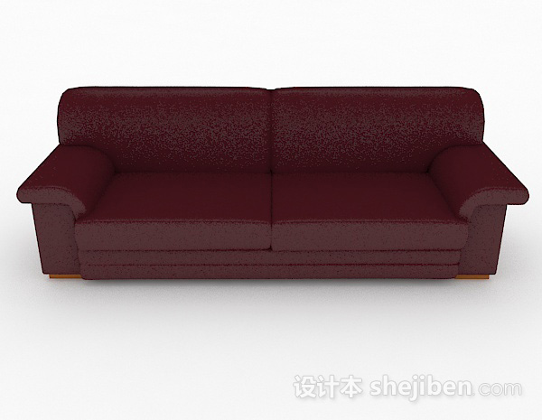 现代风格暗红色双人沙发3d模型下载