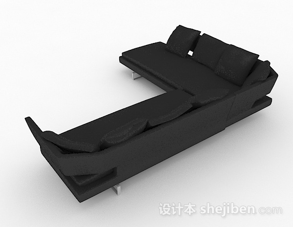 设计本深灰色多人沙发3d模型下载