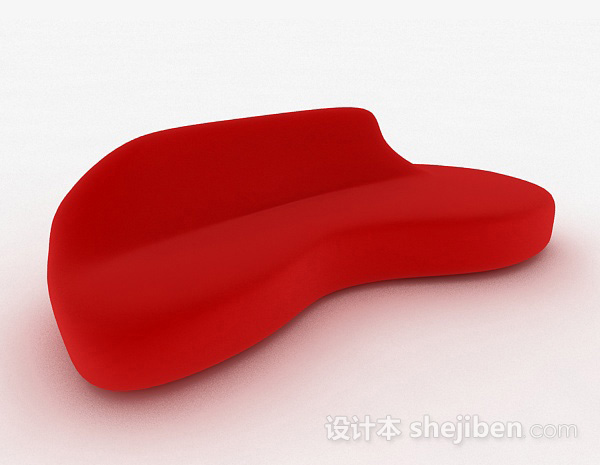免费创意红色多人沙发3d模型下载