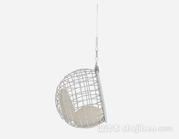 设计本现代白色镂空吊篮3d模型下载