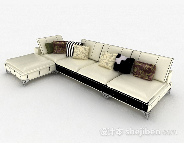 欧式多人沙发3d模型下载