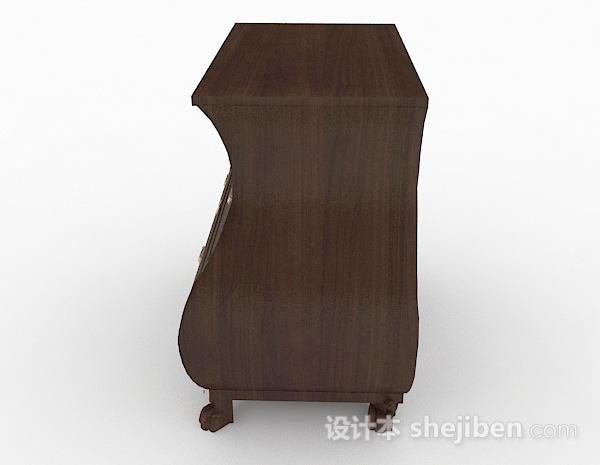 设计本木质棕色厅柜3d模型下载