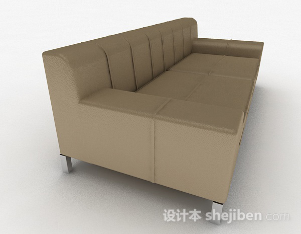 设计本棕色双人沙发3d模型下载