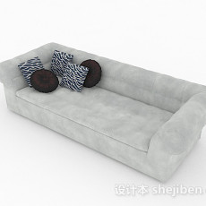 灰色休闲双人沙发3d模型下载
