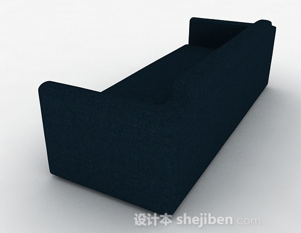 设计本蓝色双人沙发3d模型下载