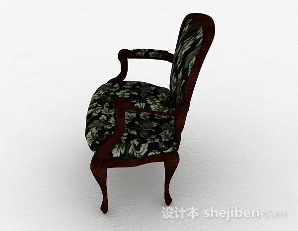 免费新中式花纹家居椅子3d模型下载
