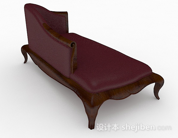 欧式风格欧式紫色贵妃椅3d模型下载