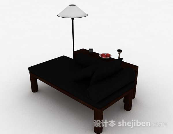 免费木质双人沙发3d模型下载