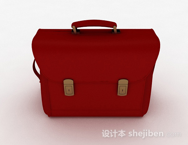 现代风格红色单肩包3d模型下载
