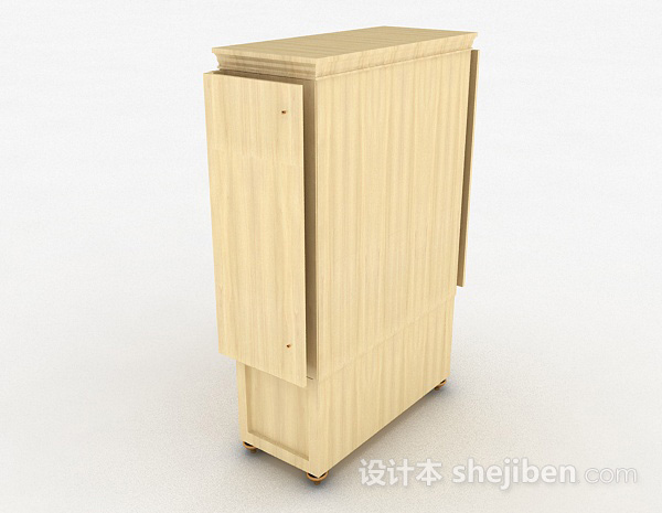 设计本黄色木质存储柜3d模型下载