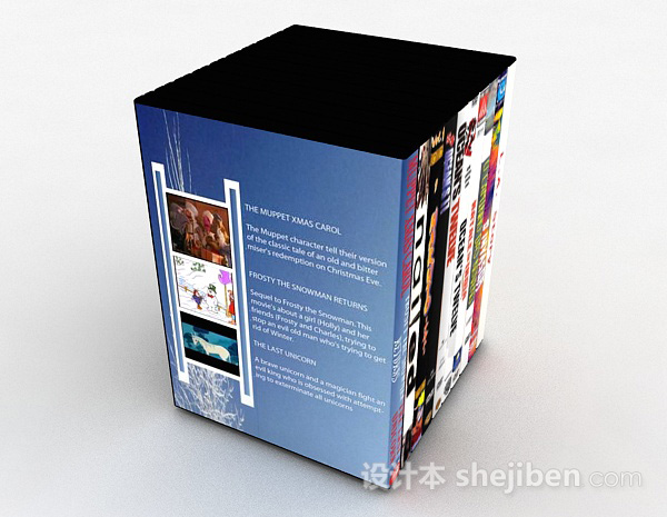 设计本黑白双色DVD光盘套装3d模型下载