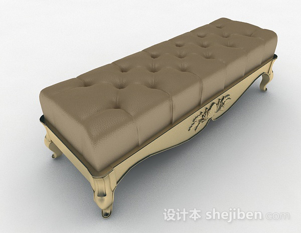 现代风格棕色沙发长凳3d模型下载