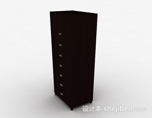 现代风格棕色木质简约柜子3d模型下载