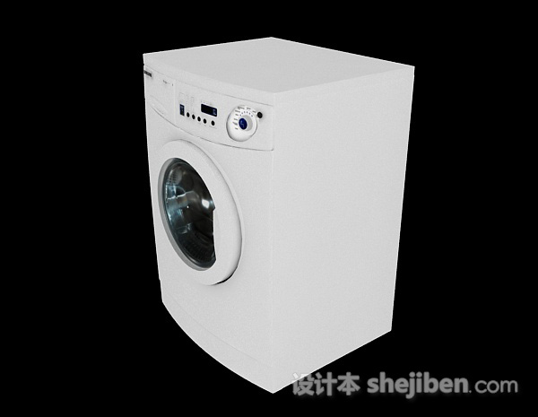 现代风格白色滚筒洗衣机3d模型下载