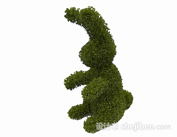 免费兔子造型公园植卉3d模型下载